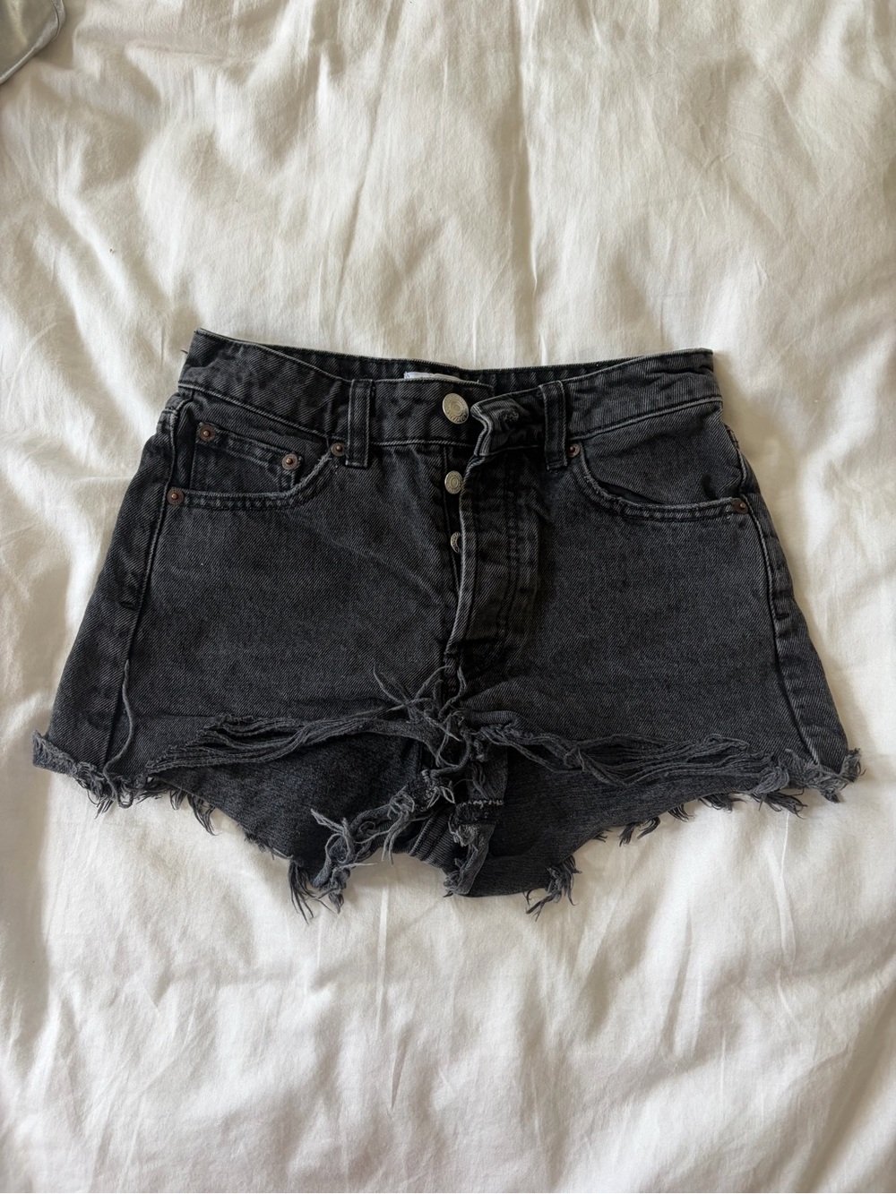 Zara High-Rise Black Denim Shorts Size 0